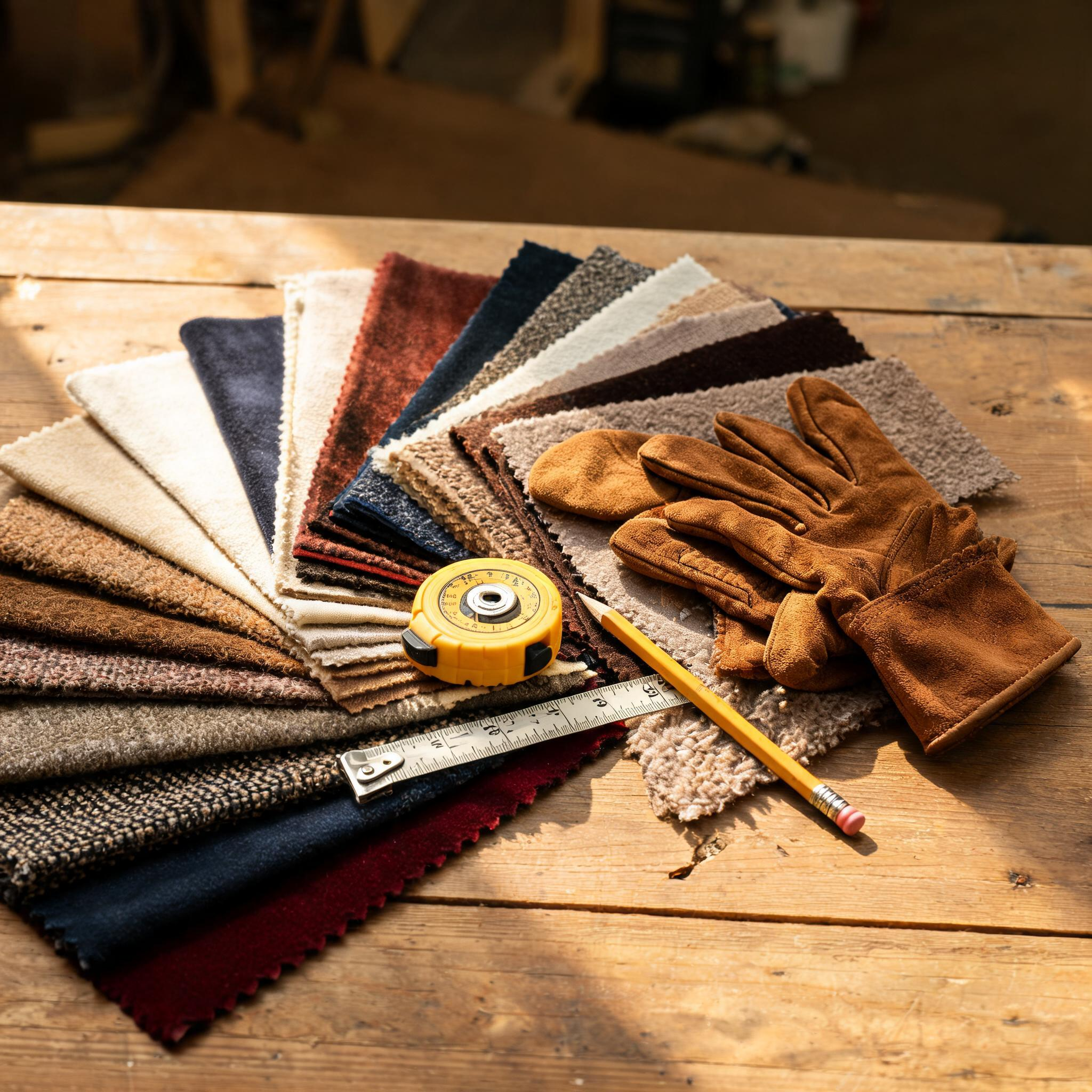 Fabric swatches at Rahn’s
