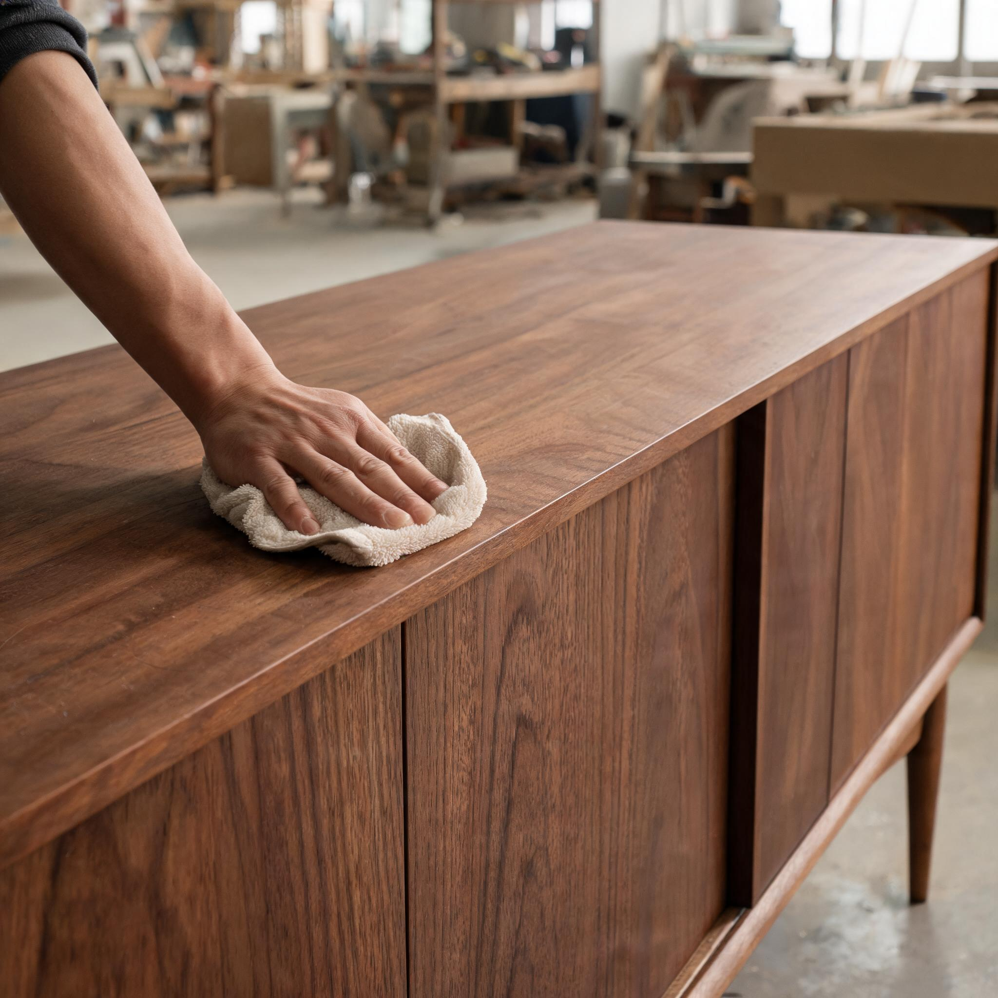 Flat finish being rubbed out