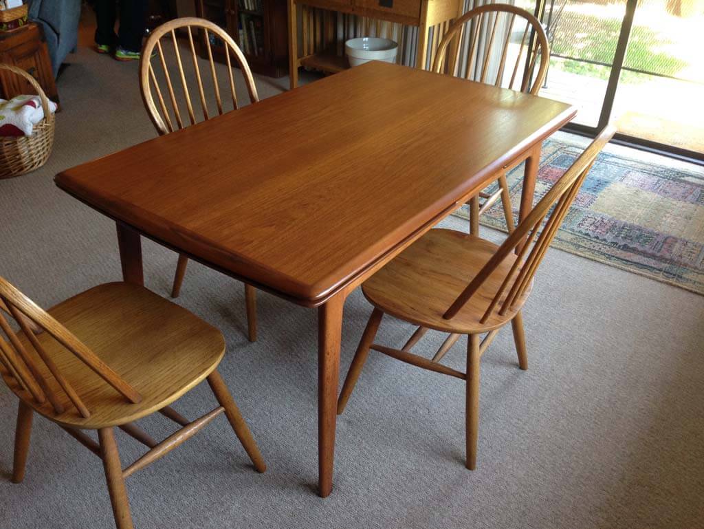 Refinished dining room table and chairs