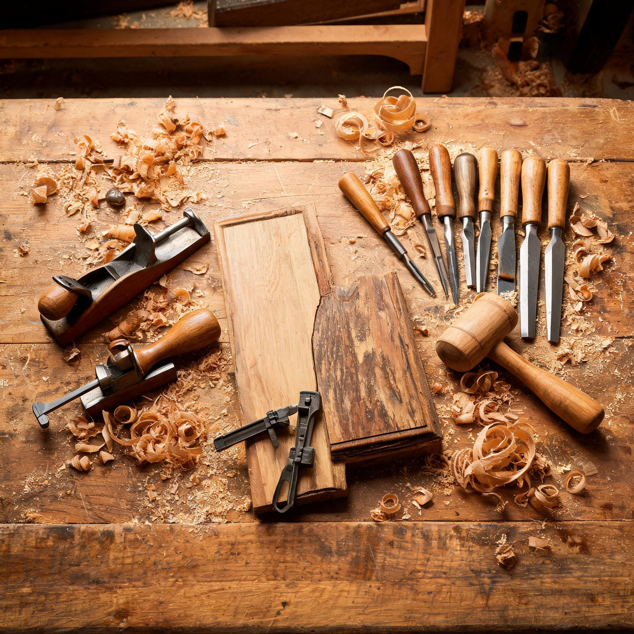 Refinishing work on the bench